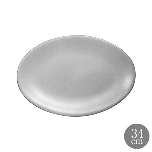ANFORA マットグレイ34cmオーバルプレート