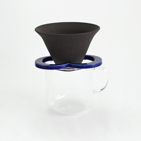カフェハット コーヒー セラミックフィルター ペーパーレス ドリッパー 紺 Coffee hat navy 肥前吉田焼