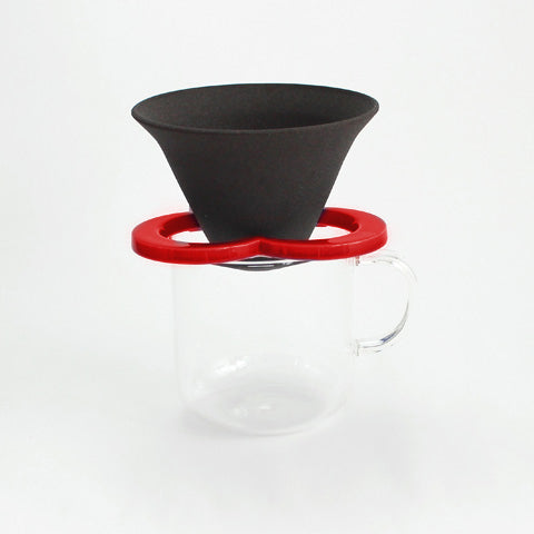 カフェハット コーヒー セラミックフィルター ペーパーレス ドリッパー 赤 Coffee hat red 肥前吉田焼