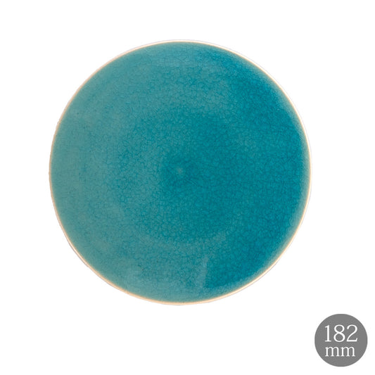 HARVEST CRAZE ハーベスト クレイズ 18cm フラットプレート ブルー 信楽焼 皿