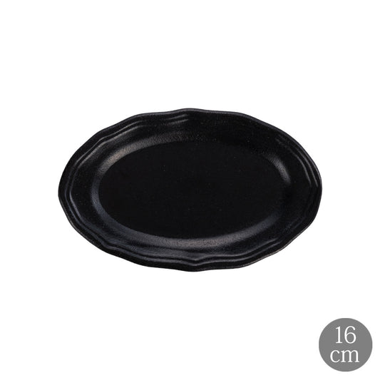 LA MOISSON ラ・モワッソン ビストロ マットブラック 16cm オーバルプレート