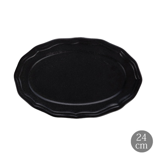 LA MOISSON ラ・モワッソン ビストロ マットブラック 24cm オーバルプレート