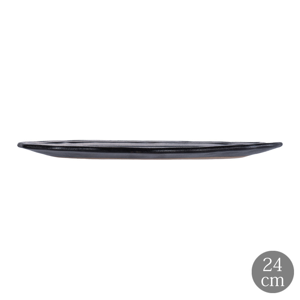 LA MOISSON ラ・モワッソン ビストロ マットブラック 24cm オーバルプレート