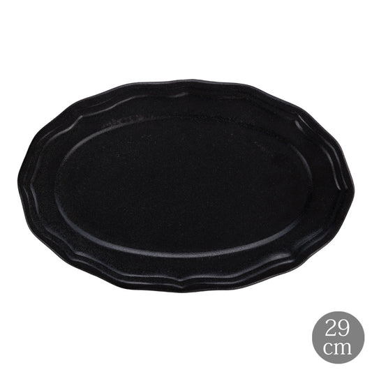 LA MOISSON ラ・モワッソン ビストロ マットブラック 29cm オーバルプレート