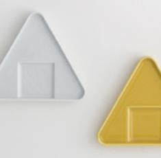 おにぎり 小皿 224porcelain しょうゆ皿 黄 イエロー YELLOW プレート 肥前吉田焼