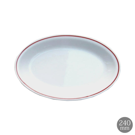 <独占販売> Saturnia(サタルニア) Milano Rosso ミラノロッソ レッド ライン オーバルプレート24cm 食器