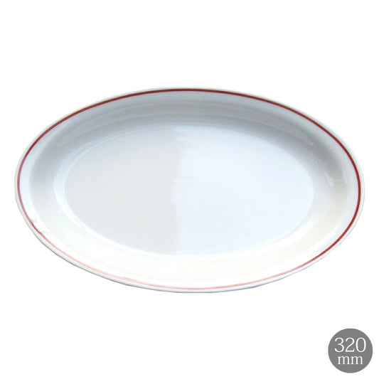<独占販売> Saturnia(サタルニア) Milano Rosso ミラノロッソ レッド ライン オーバルプレート32cm