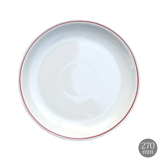 <独占販売> Saturnia(サタルニア) Milano Rosso ミラノロッソ レッド ライン ディナー プレート 27cm