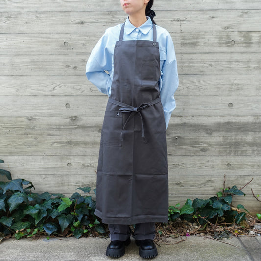 El transwaal／エル・トランスバル エプロン プレーン Long 【グレー】