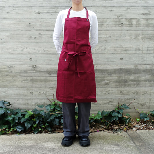 El transwaal／エル・トランスバル エプロン プレーン Short【バーガンディー】