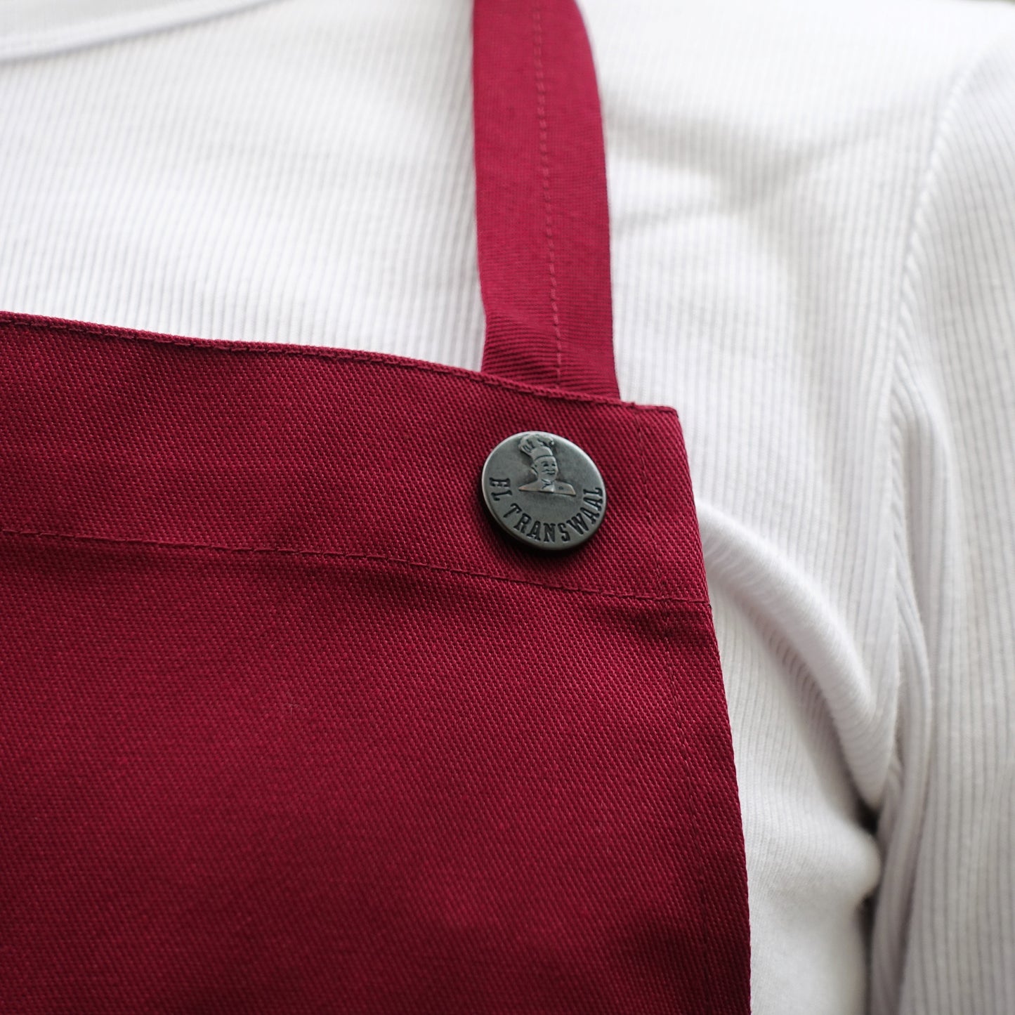 El transwaal／エル・トランスバル エプロン プレーン Short【バーガンディー】