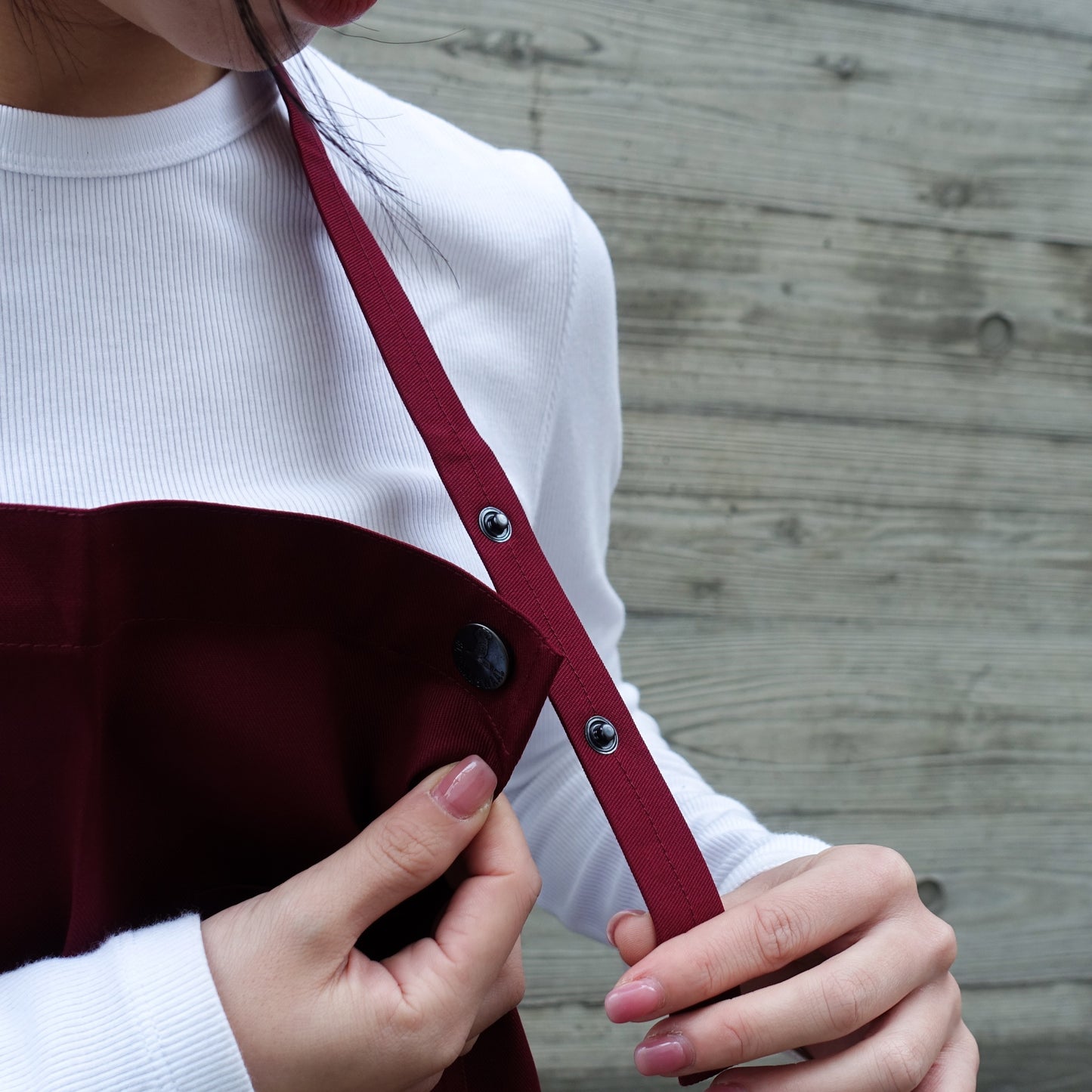 El transwaal／エル・トランスバル エプロン プレーン Short【バーガンディー】