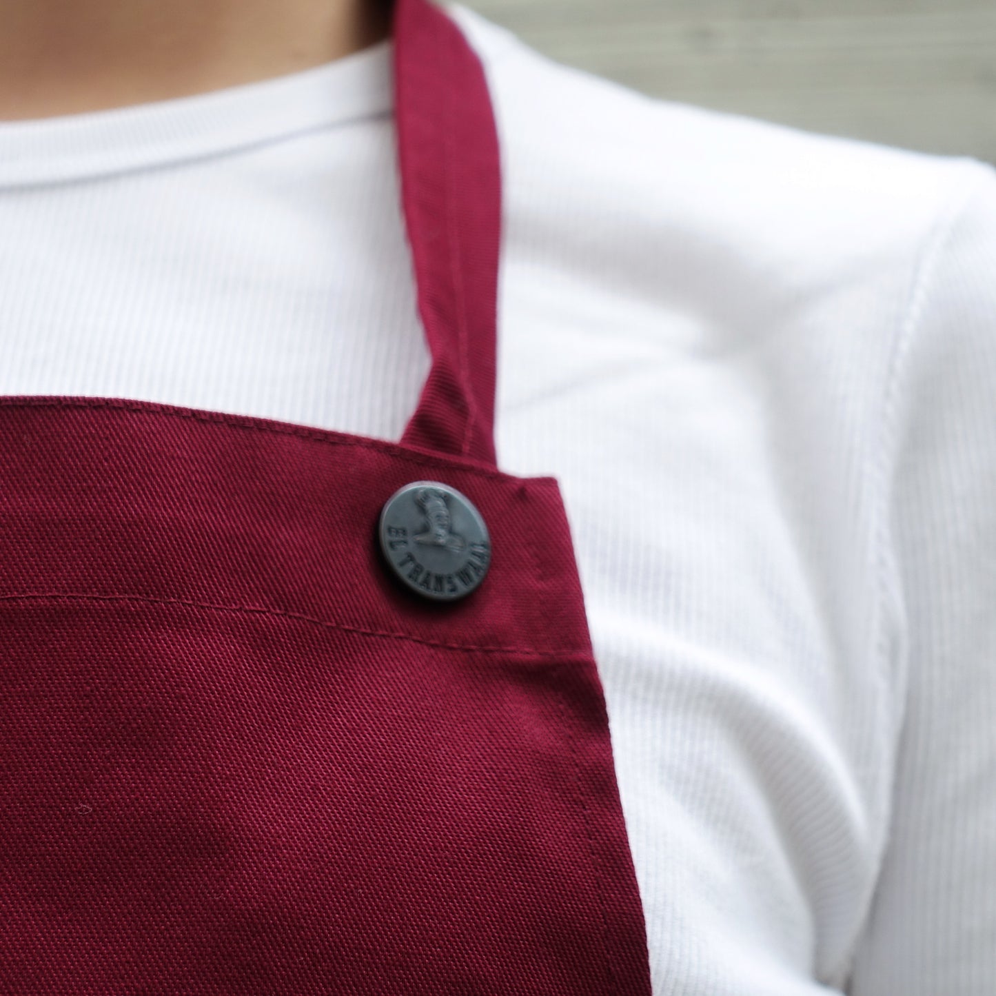 El transwaal／エル・トランスバル エプロン プレーン Long 【バーガンディー】