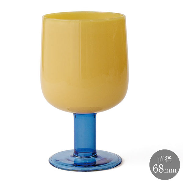 AMABRO (アマブロ) TWO TONE WINE GLASS Yellow × Blue イエロー ブルー ワイングラス