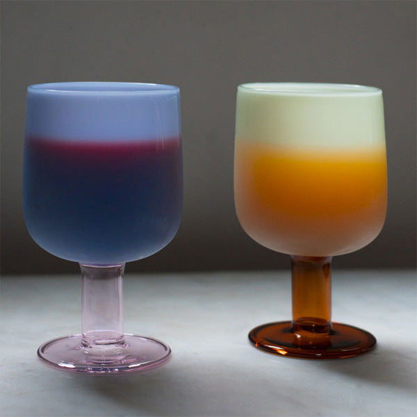 AMABRO (アマブロ) TWO TONE WINE GLASS Green × Amber グリーン アンバー ワイングラス