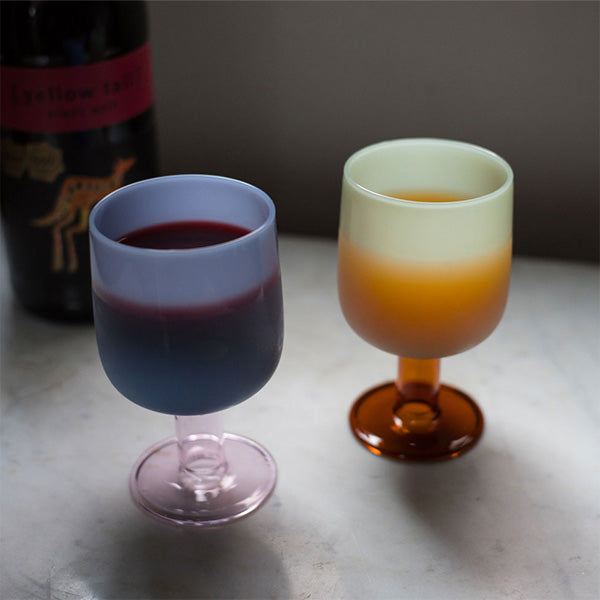 AMABRO (アマブロ) TWO TONE WINE GLASS Green × Amber グリーン アンバー ワイングラス