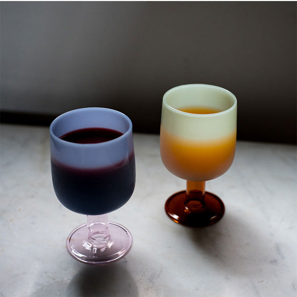 AMABRO (アマブロ) TWO TONE WINE GLASS Green × Amber グリーン アンバー ワイングラス