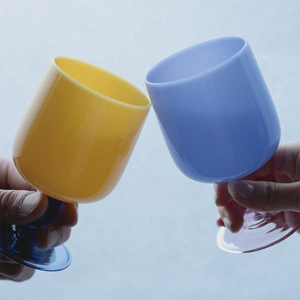 AMABRO (アマブロ) TWO TONE WINE GLASS Blue × Pink ブルー ピンク ワイングラス