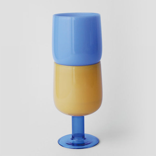 AMABRO (アマブロ) TWO TONE WINE GLASS Yellow × Blue イエロー ブルー ワイングラス