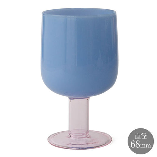 AMABRO (アマブロ) TWO TONE WINE GLASS Blue × Pink ブルー ピンク ワイングラス