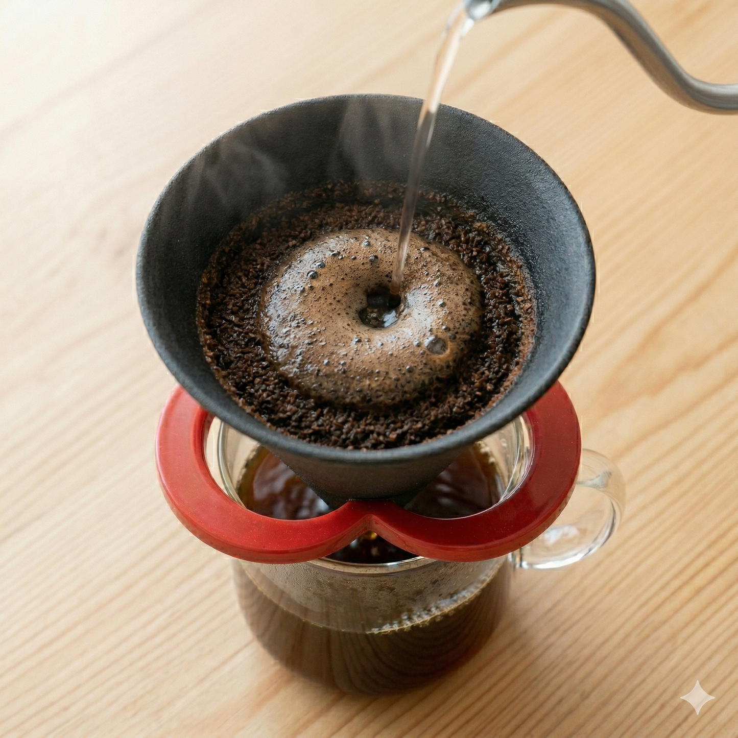 【Red】カフェハット コーヒー セラミックフィルター ペーパーレス ドリッパー 赤 Coffee hat red 肥前吉田焼