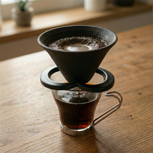 【Black】カフェハット コーヒー セラミックフィルター ペーパーレス ドリッパー 黒 Coffee hat black 肥前吉田焼