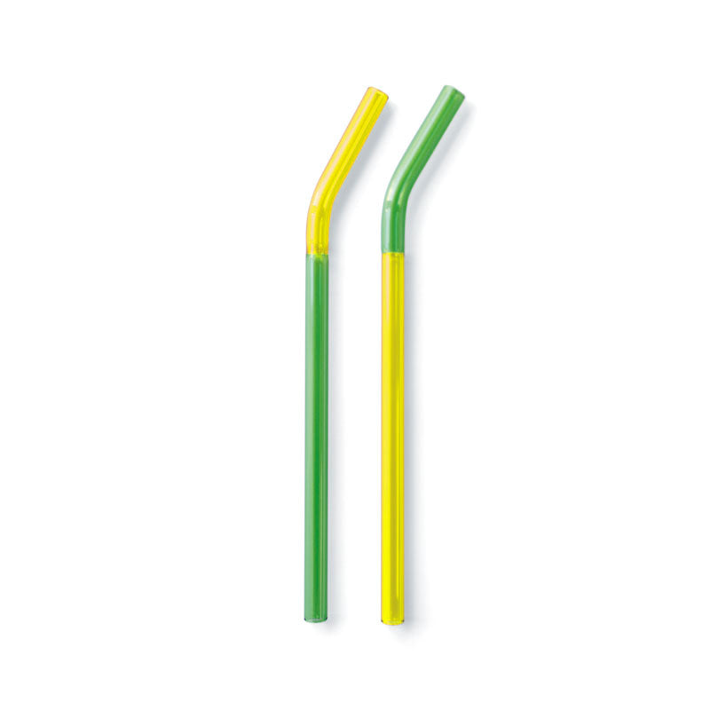 AMABRO (アマブロ) TWO TONE GRASS STRAW ガラス ストロー (Yellow×Green) イエロー グリーン