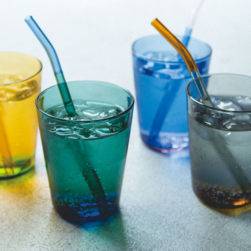 AMABRO (アマブロ) TWO TONE GRASS STRAW ガラス ストロー (Amber×Blue) アンバー ブルー