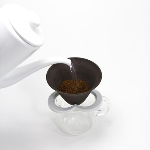カフェハット コーヒー セラミックフィルター ペーパーレス  ドリッパー 白 Coffee hat white 肥前吉田焼