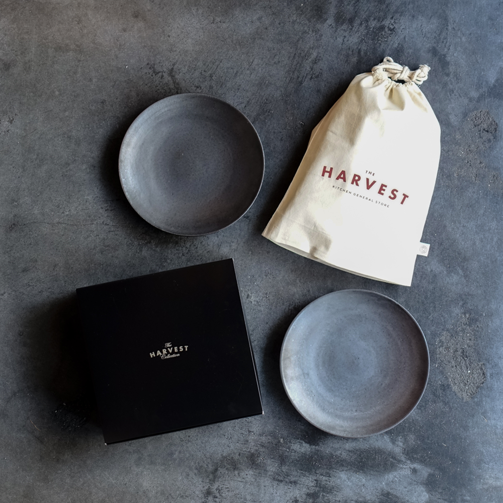HARVEST ギフトセット Shigaraki Kuro Plate 25cm（2枚）
