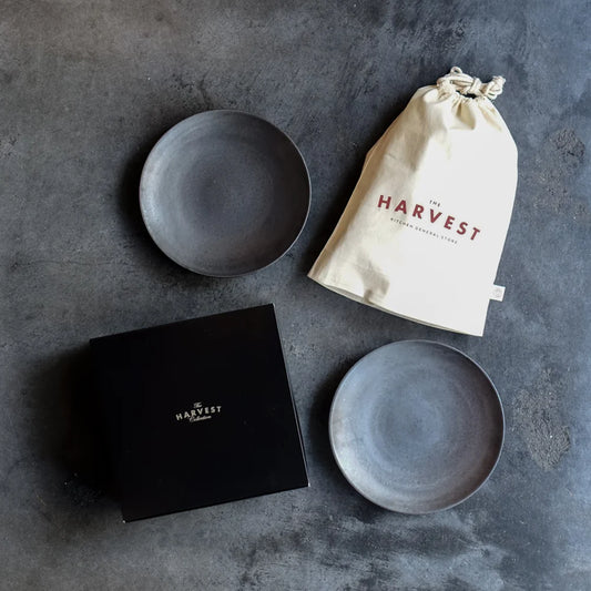 HARVEST ギフトセット Shigaraki Kuro Plate 25cm ✕2枚
