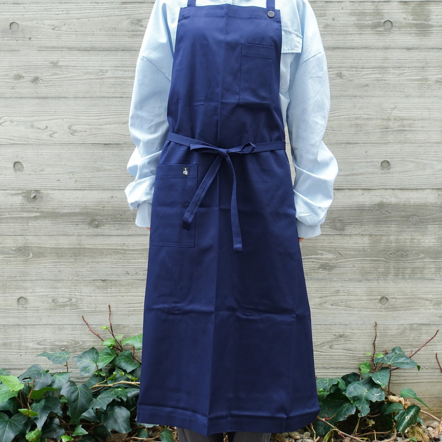 El transwaal／エル・トランスバル エプロン プレーン Long 【ネイビー】