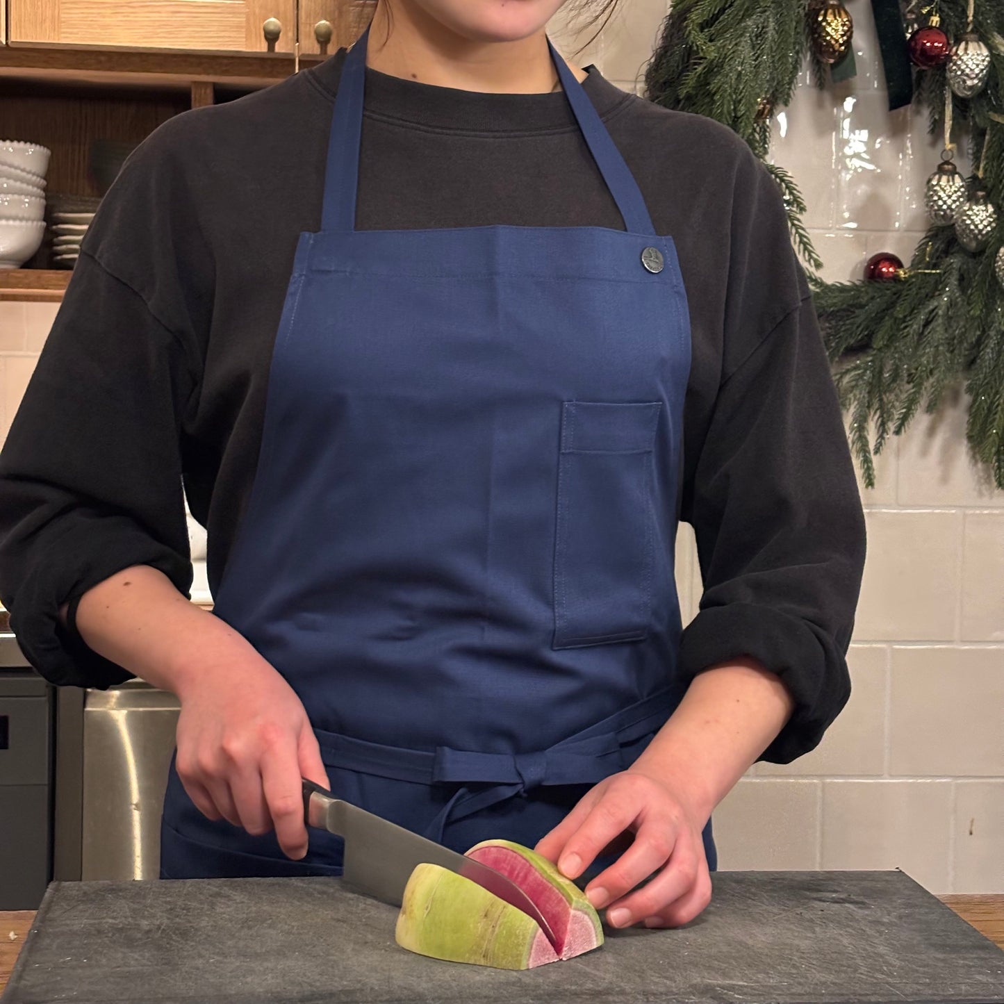 El transwaal／エル・トランスバル エプロン プレーン Long 【ネイビー】