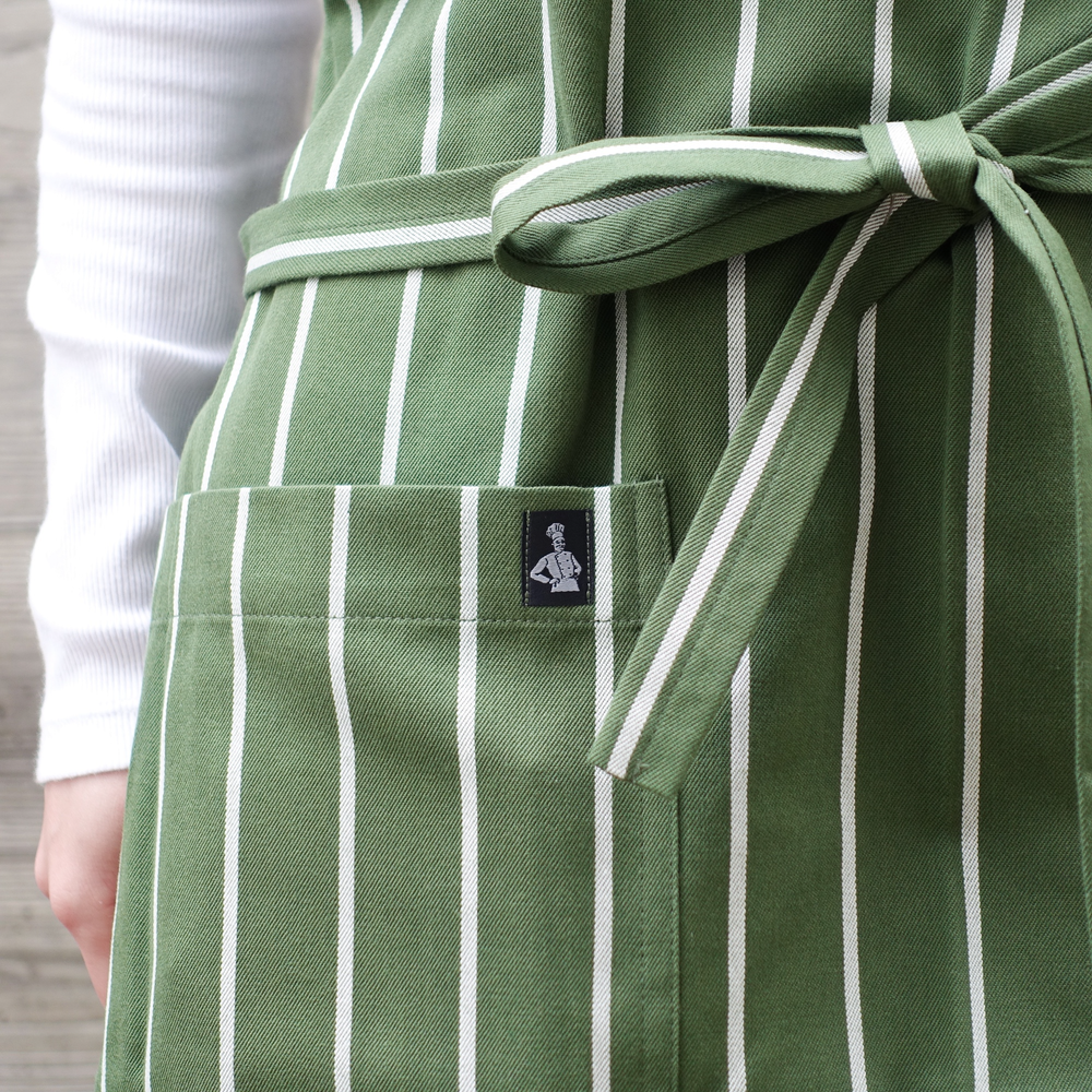 El transwaal／エル・トランスバル エプロン ストライプ Short 【オリーブ】